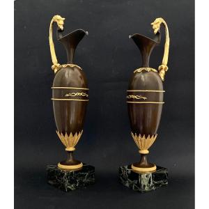 Pair Of Empire Period Ewers Attributed To André-antoine Ravrio