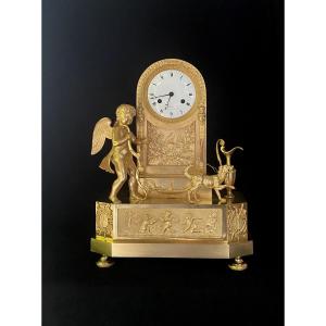 Gilded Bronze Clock "blind Love", Restoration Period
