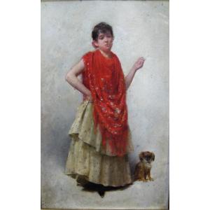 Portrait Of A Gypsy, Felix Pescador Y Saldaña (1836-1921)
