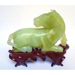 China - Celadon Nephrite Jade Horse