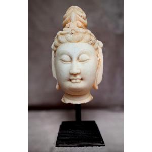 Marble Bodhisattva Head - China 