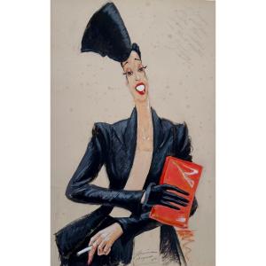Josephine Baker - Gouache By Pierre Payen