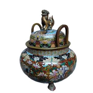 Cloisonné Enamel Incense Burner, Japan