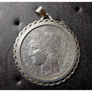 Pendant Set With A 5-franc Silver Coin 1849