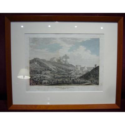 Napoleonic Battle Scene, Watercolor Engraving