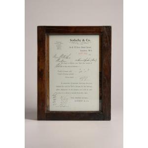 Invoice For The Sale Of Howard Carter's Objects - Sotheby's
