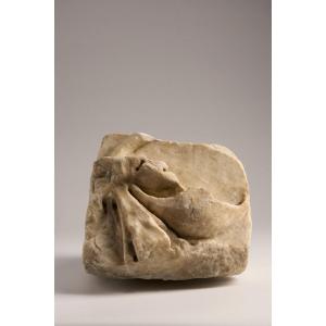 Antique Marble Fragment – Foliage