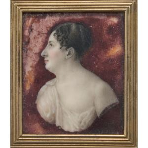 Portrait Of A Woman In Antique Style - 19th Century