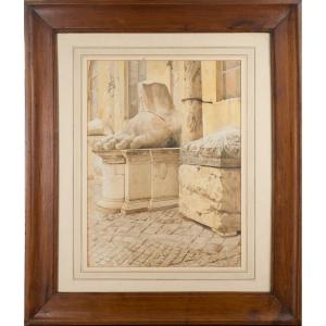 Remains Of The Colossus Of Constantine In The Courtyard Of The Palace Of The Conservators