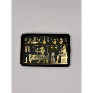 Japanese Cigarette Case With Egyptian Decoration - Early 20th Century