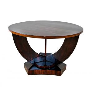 Art Deco Side Table Or Pedestal Table, Rosewood, France Circa 1930