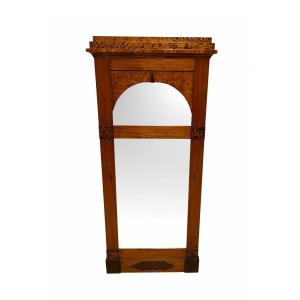 Biedermeier Wall Mirror, Mahogany, Birch, Thuya, Austria Circa 1820