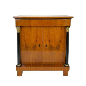 Biedermeier Small Cabinet, Cherry, Solid Columns, Southern Germany Circa 1820