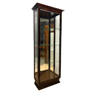 Art Deco Display Cabinet, Glazed On 3 Sides, Macassar Ebony Veneer, France, Circa 1930