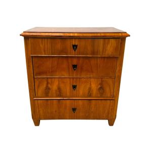 Biedermeier Chest Of Drawers, Cherry Veneer, Ebonized, South Germany, Circa 1830