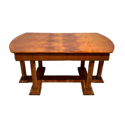 Biedermeier Desk, Cherry Veneer, Six Columns, Austria Circa 1830