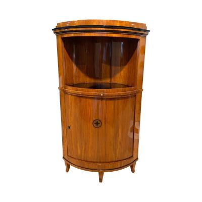 Biedermeier Corner Cabinet, Cherry Veneer, South Germany Circa 1820