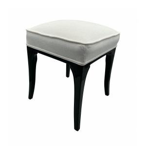 Art Deco Stool, Black Lacquered Oak, France Circa 1940