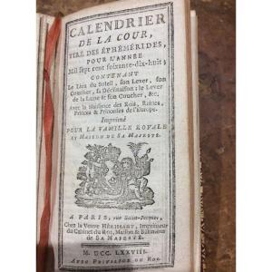 Court Calendar Taken From Ephemeris For The Year 1778