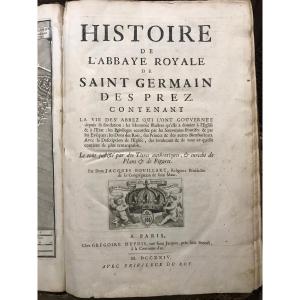 History Of The Royal Abbey Of Saint Germain Des Pres Original Edition Of 1724