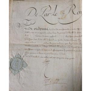 Lettre De Cachet Signed Louis XVI And Marshal De Castries, Minister Of War, 1784