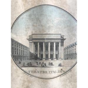 View Of The Italian Theatre, Engraving From The End Of The 18th Century 