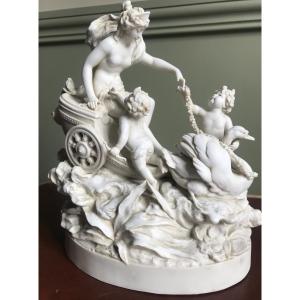 Porcelain Biscuit Decorated With Divinities And Putti In The 18th Century Style 