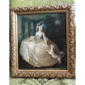 Portrait Of An Elegant Woman In The Style Of Jean Frédéric Schall Circa 1780