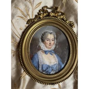Miniature Portrait Of Madame De Pompadour Circa 1760