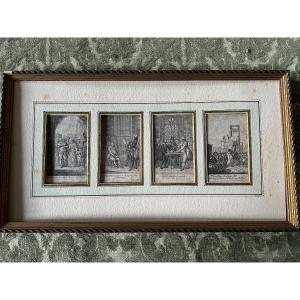 Set Of 4 Engravings Depicting The Arrest And Execution Of Louis XVI, 1792-1793, Germany