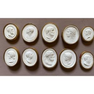 Set Of 10 Late 18th-early 19th-century Plaster Impressions