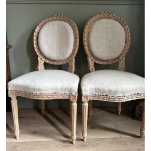 Pair Of Louis XVI Style Medallion Chairs