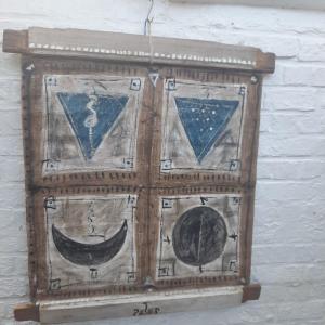 Unique Piece Entitled The Two Blue Triangles Above The Moons
