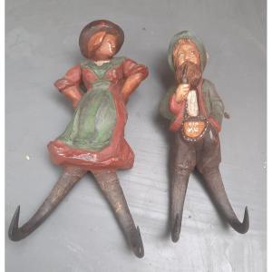Old Breinz Folk Art Couple, Chamois Legs