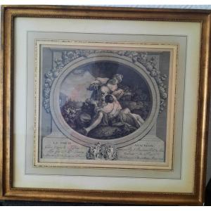 The Poet Anacreon 18th Century Engraving Well Framed