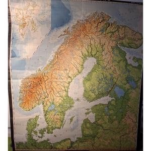 Huge Northern Europe Educational Map On Canvas