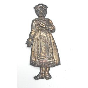 Ex Voto Of A Little Girl In Silver, Italy, 19th Century