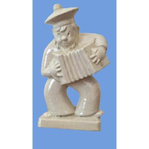 Sailor And His Accordion...art Deco Cracked Earthenware