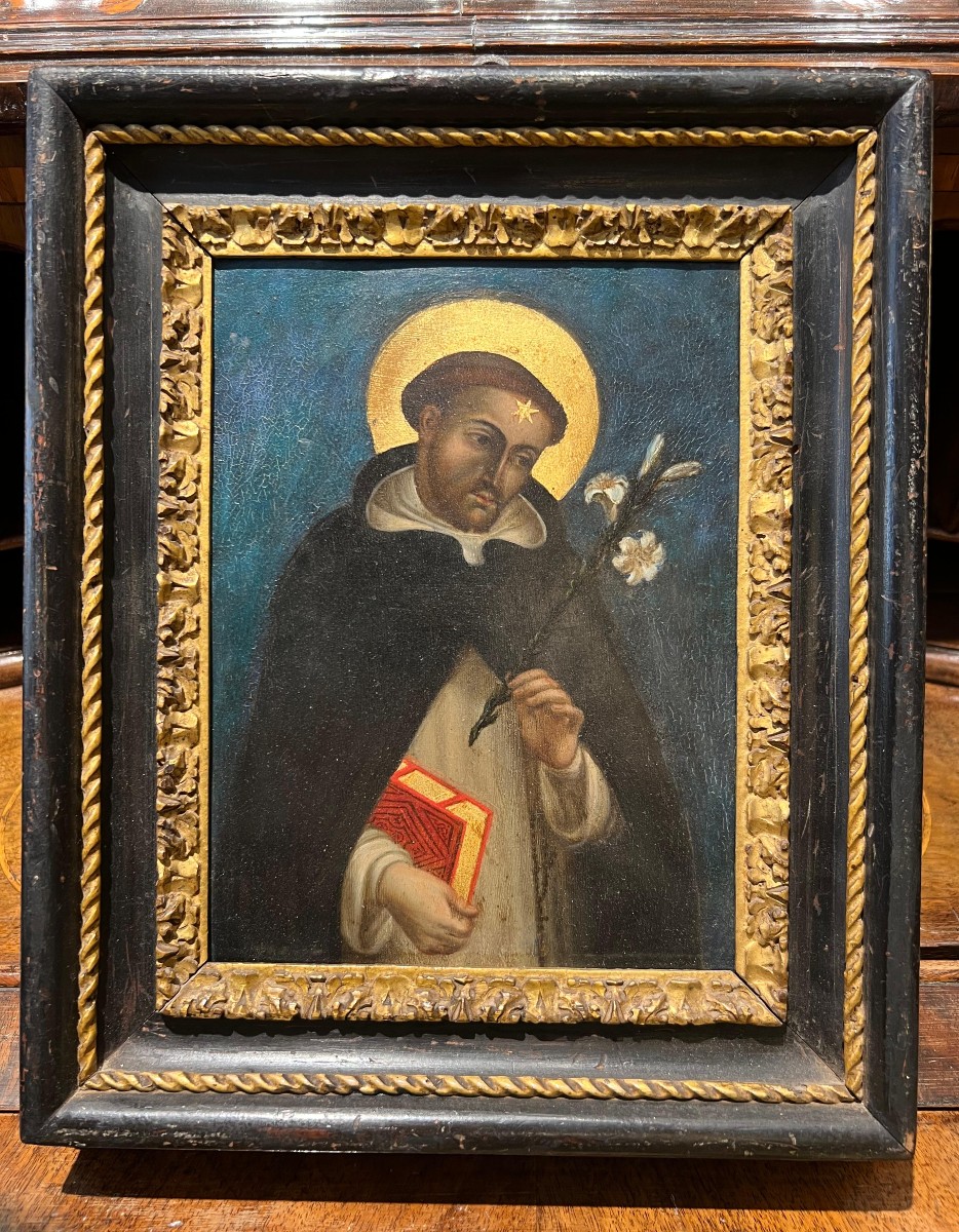 Dipinto su rame raffigurante San Domenico. Inizio XVIII secolo