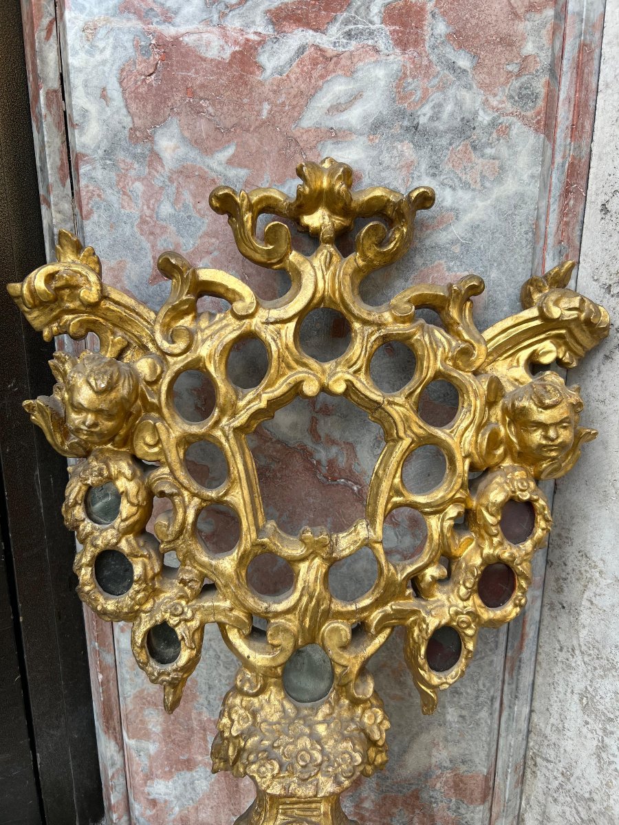 Reliquiario in legno dorato. Roma, XVIII secolo-photo-2