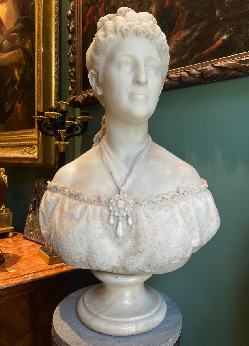 Busto in marmo "Margherita di Savoia", 1870