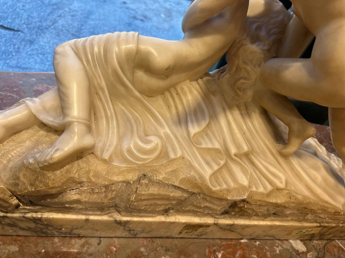 Scultura in marmi vari "Amore e Psiche". XIX secolo-photo-3