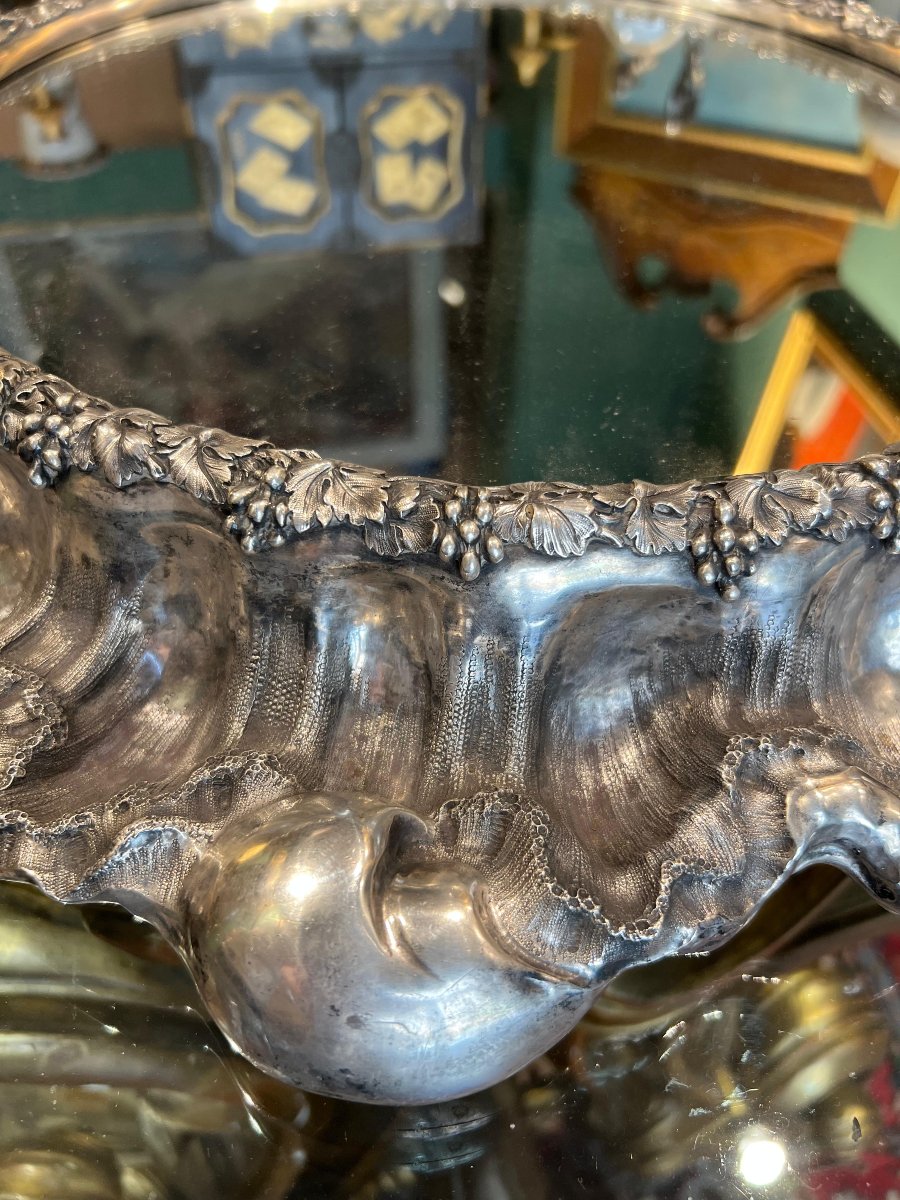 Centrotavola in argento sterling con specchio. Londra, epoca Vittoriana-photo-2