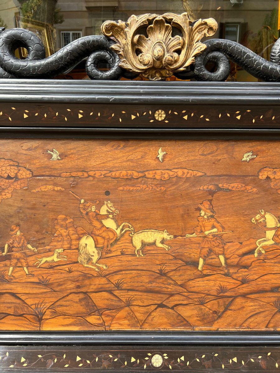 Pannello decorativo intarsiato. Lombardia, primi Ottocento-photo-2