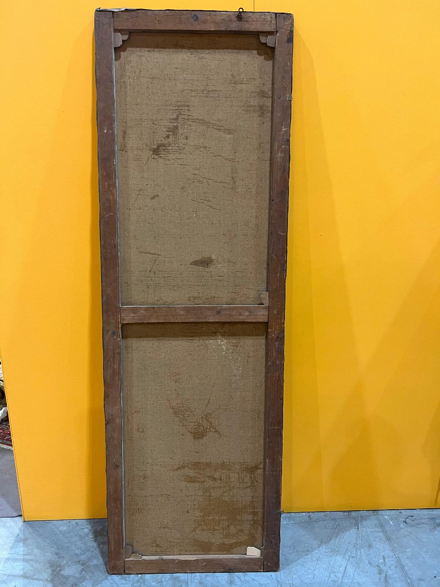 Olio su tela di bozzetto di soffitto a cassettoni. Ettore Ballerini, Roma, gusto neoclassico-photo-4