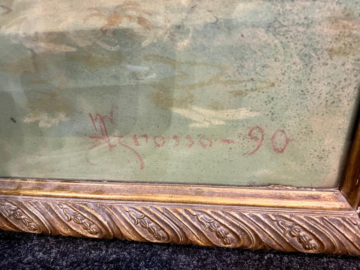 Pastello su carta firmato Giacomo Grosso. Torino, 1890-photo-3