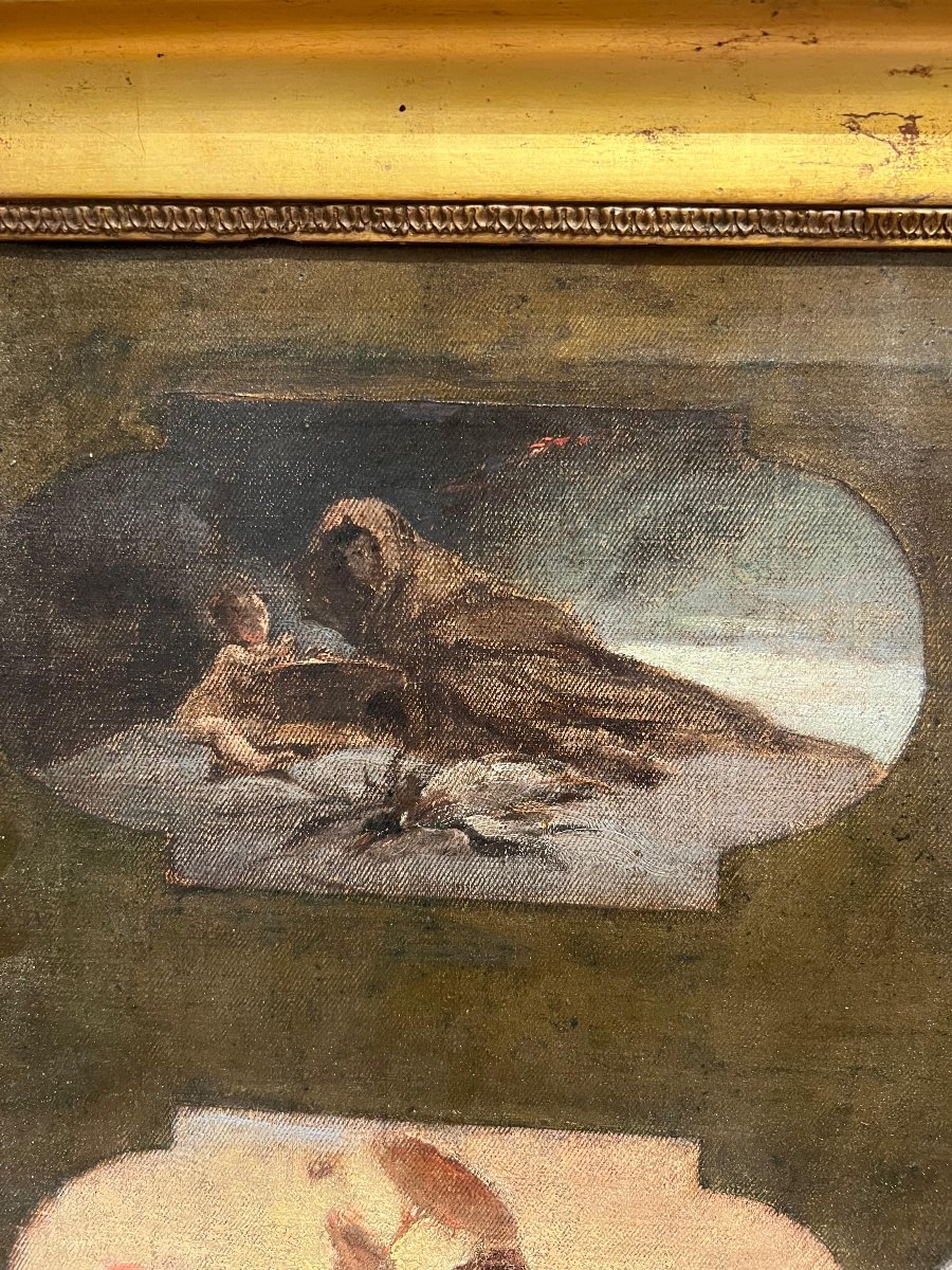 Bozzetto "Le Quattro Stagioni", olio su tela. XVIII secolo.-photo-2