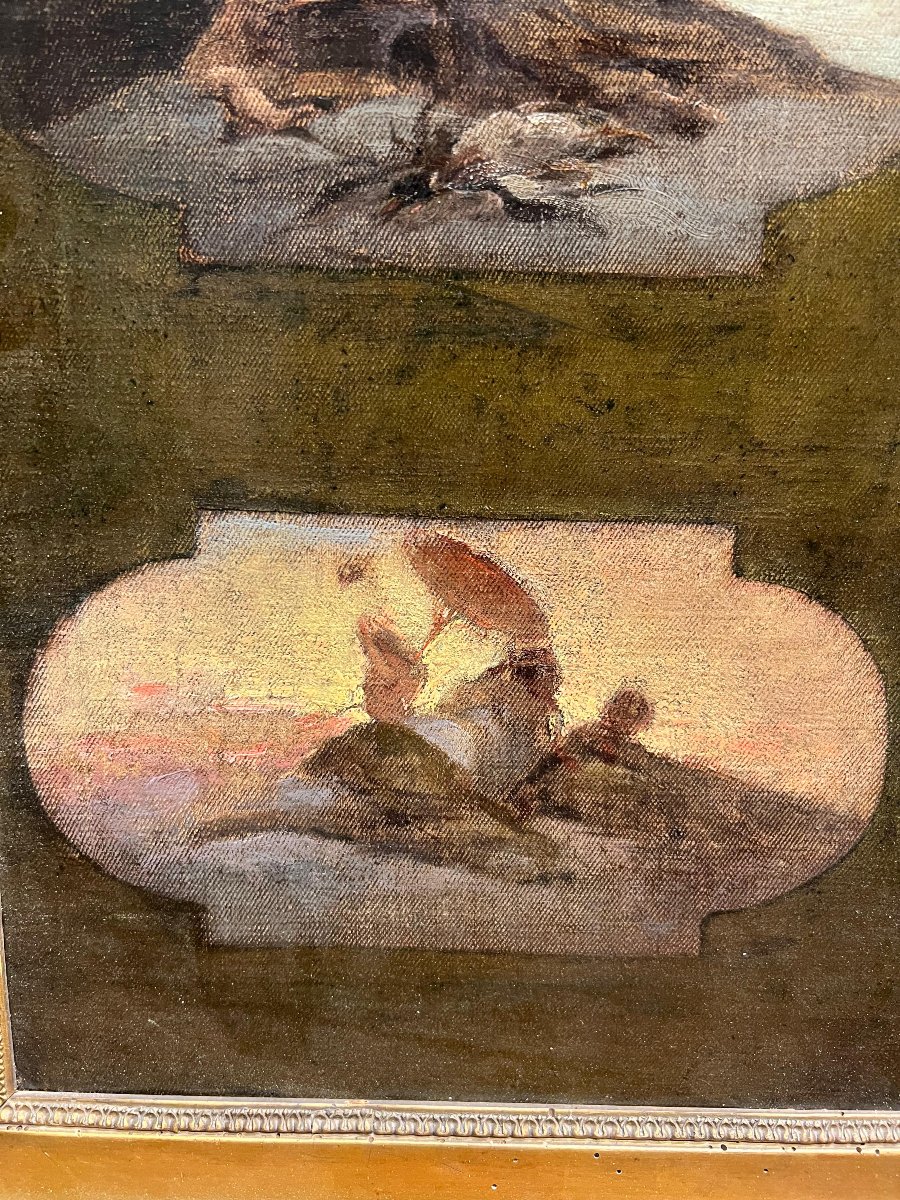 Bozzetto "Le Quattro Stagioni", olio su tela. XVIII secolo.-photo-3