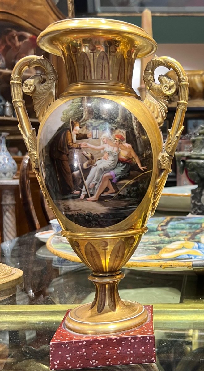 Vasi in porcellana dorata. Darte Frères Parigi, periodo Impero-photo-2
