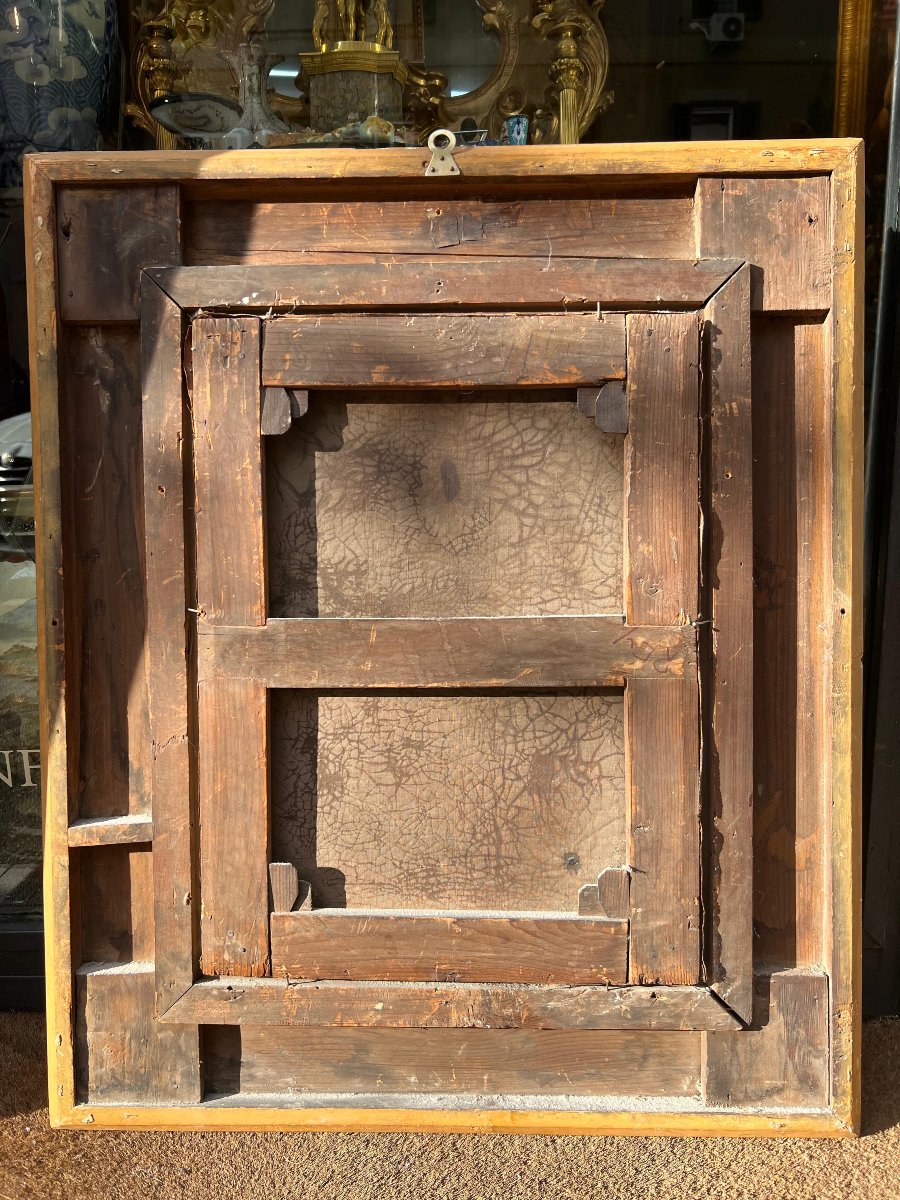 Dipinto neoclassico, olio su tela, firmato Gamba de Preydour. Francia, XIX secolo.-photo-2